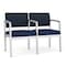Lesro Lenox 2 Seat Tandem Seating W/ Arm, 43.5 in W 24.5 in L 32 in H LS2103 - alternate 1